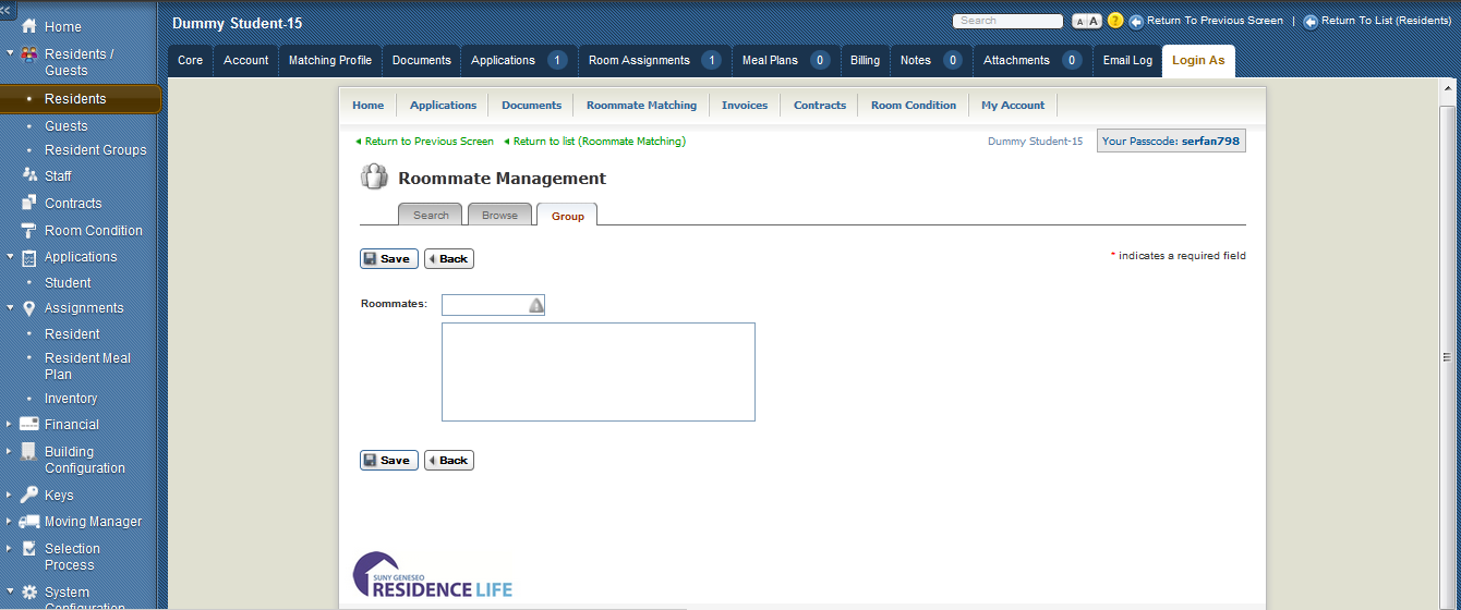 Saratoga Terrace Townhouse Application Instructions SUNY Geneseo